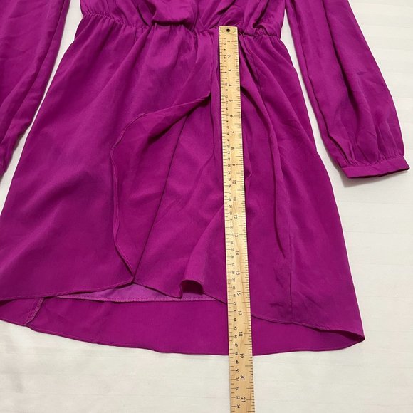 Honey Belle Faux Wrap Hot Pink Elastic Waistband Dress Size S - Picture 8 of 11